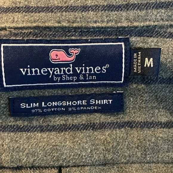Vineyard Vines Slim Longshore Shirt men’s gray button down shirt size medium - Picture 7 of 8